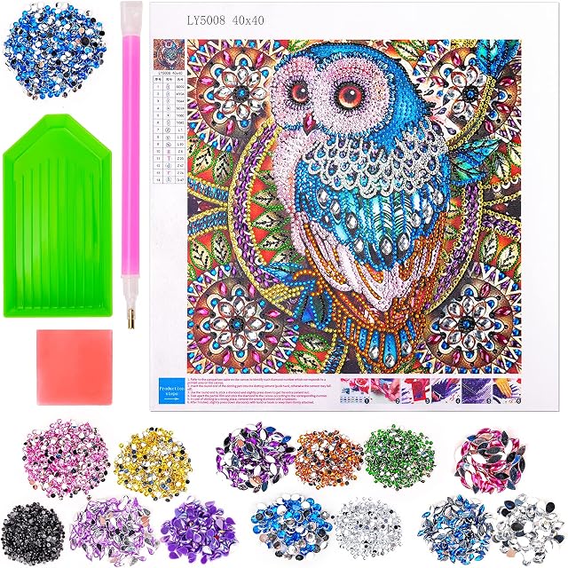 Crafts Gifts for 9 10 11 Years Old Girls, 5d Diamond Painting By Numbers for Adult Kids Age 9-13 DIY Painting Kits for Girl Age 9 10 11 12 13 Years Owl Diamond Arts Kit for Girls Toys Gifts