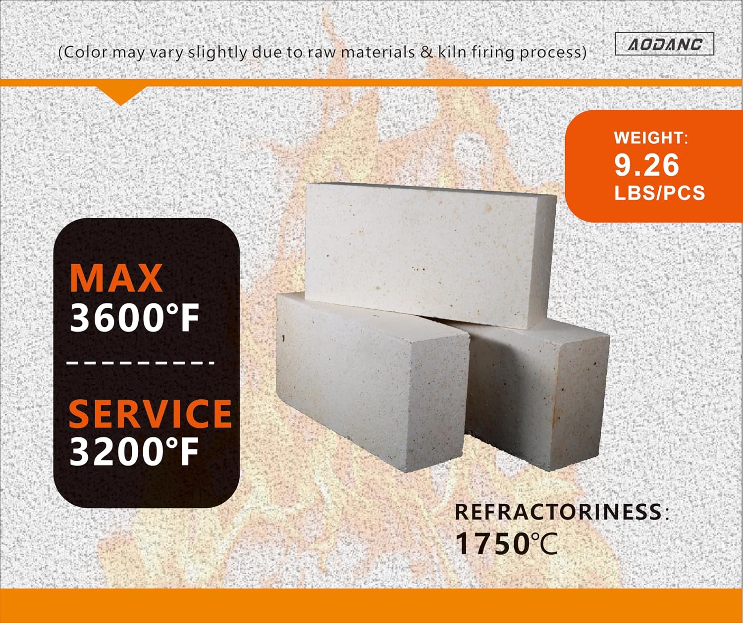 3pcs，Heavy Duty Refractory Bricks for Forging ，Extra High Temperature Insulation for Forging, Heating Kilns and Fireplaces, Ovens, Grills, Molten Metal