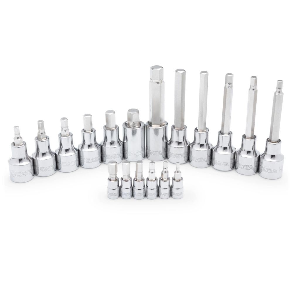 SATA ST09053SJ 18 Pc. Torx Set da 1/4" e 1/2", con bussole a punta esagonale, in custodia, verde