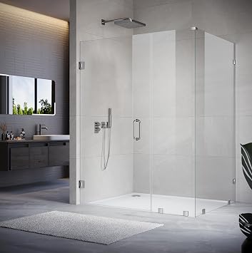 51-1/8"52" W 80" H Frameless Hinged Corner Shower Door