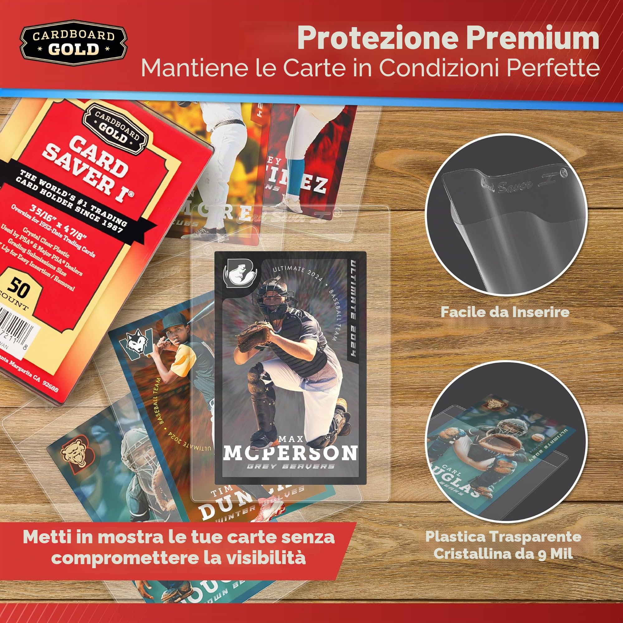 Card Saver 1 - Porta carte semi rigido per carte classificate PSA/BGS, confezione da 50 ct