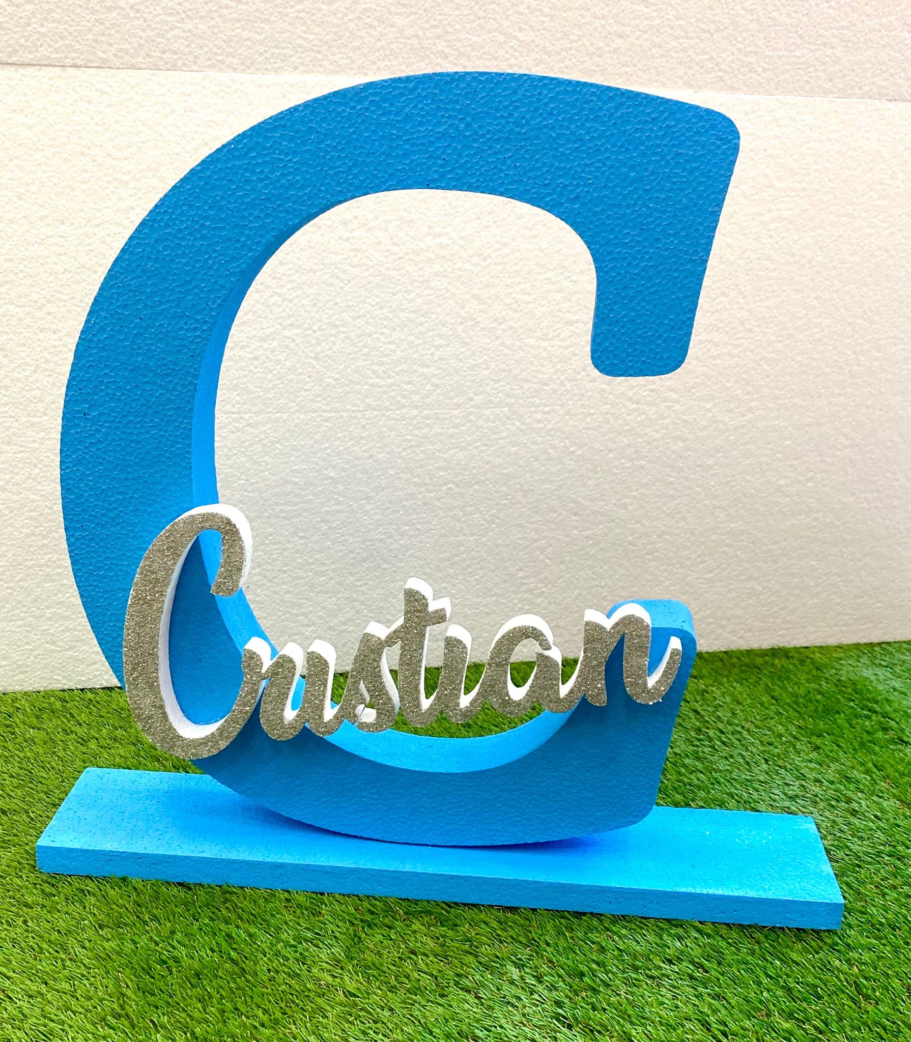 Nomi In Polistirolo Personalizzati Per Feste - Altezza 17-18cm, Lunghezza 50-60cm, Colorati O Glitter, Made Italy - Foto 2