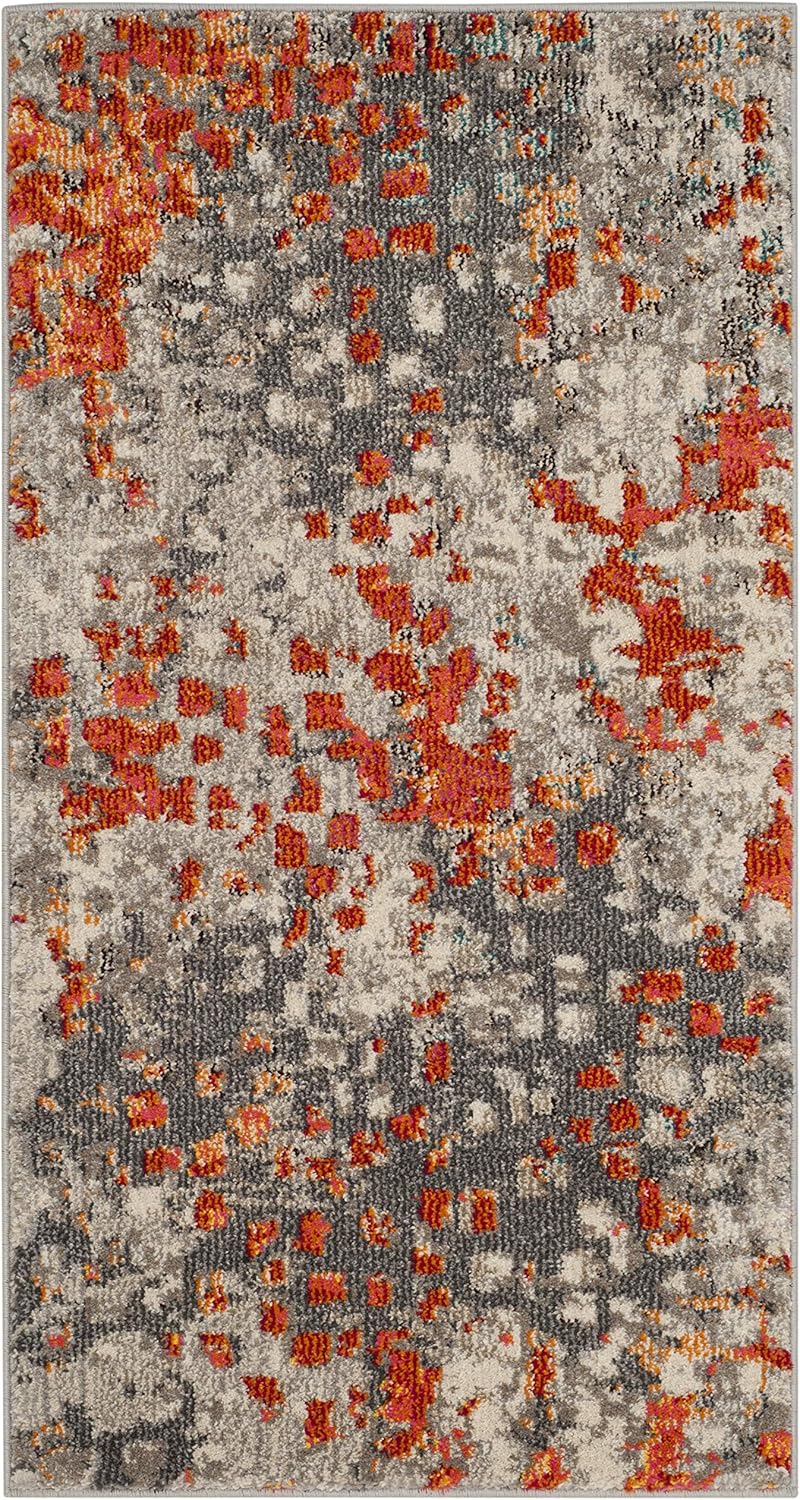 SAFAVIEH Monaco Collection Accent Rug – 2’2″ x 4′, Grey & Orange, Boho Abstract Watercolor Design, Non-Shedding & Easy Care, Ideal for High Traffic Areas in Entryway, Living Room, Bedroom (MNC225H) SAFAVIEH Monaco Collection Accent Rug – 2’2″ x 4′, Grey & Orange, Boho Abstract Watercolor Design, Non-Shedding & Easy Care, Ideal for High Traffic Areas in Entryway, Living Room, Bedroom (MNC225H)