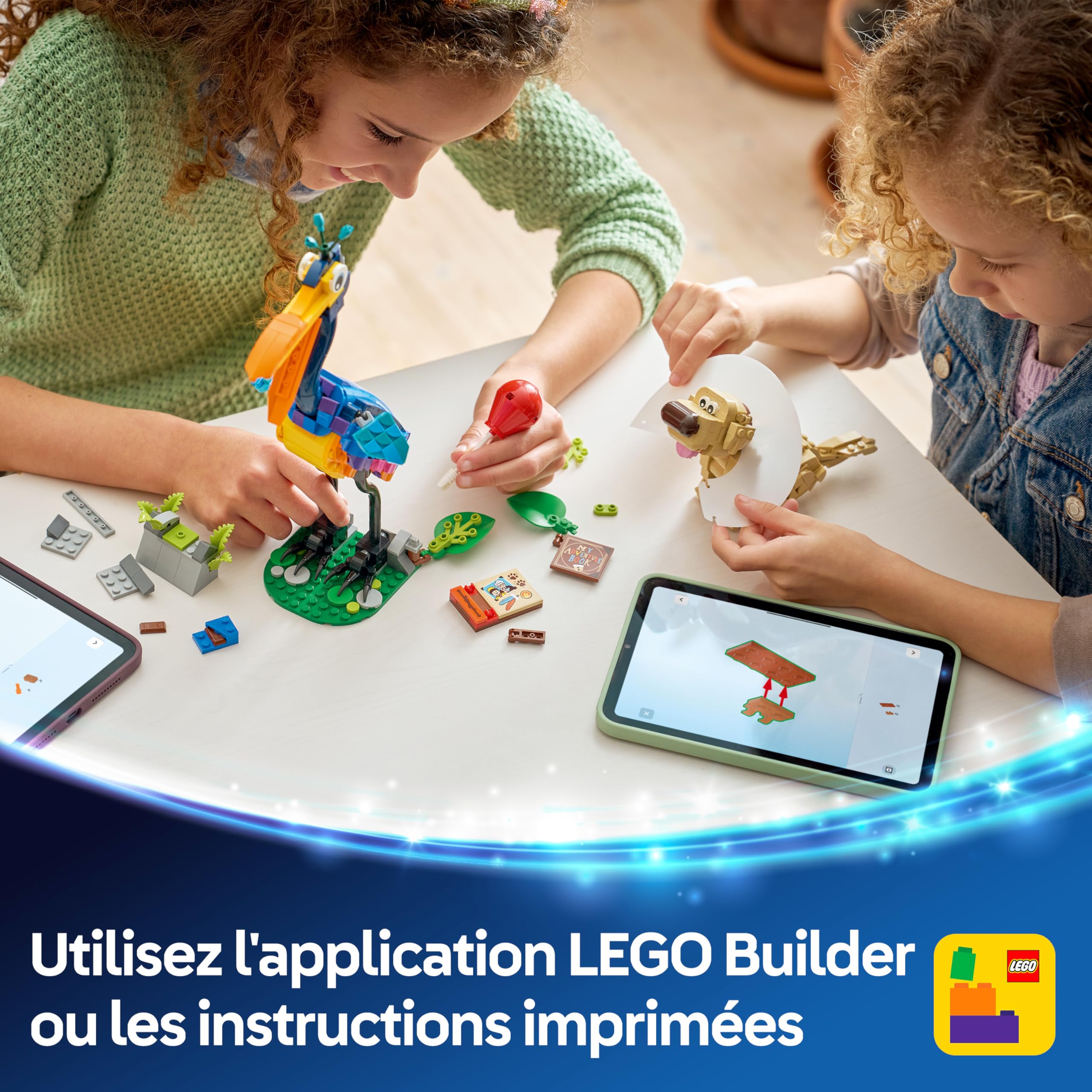 LEGO ǀ Disney et Pixar Kevin et Doug - Jouets - Chien Golden Retriever & Oiseau Exotique - Idée de Décoration de Chambre d'enfant DIY - Cadeau d'anniversaire Fille 9 Ans ou Fans du Film Là-Haut 43290