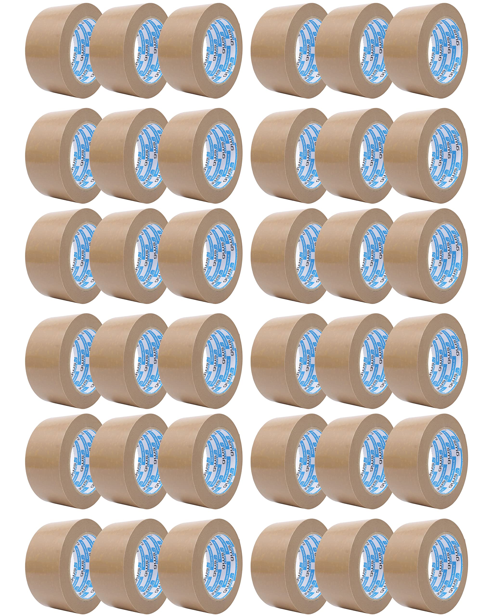 gws 36 Rollen Premium PVC Paket-Klebeband, kräftiges Verpackungsband für sehr schwere Pakete, leicht & leise abrollend, Dicke: 65 μm, braun, 66 m x 50 mm