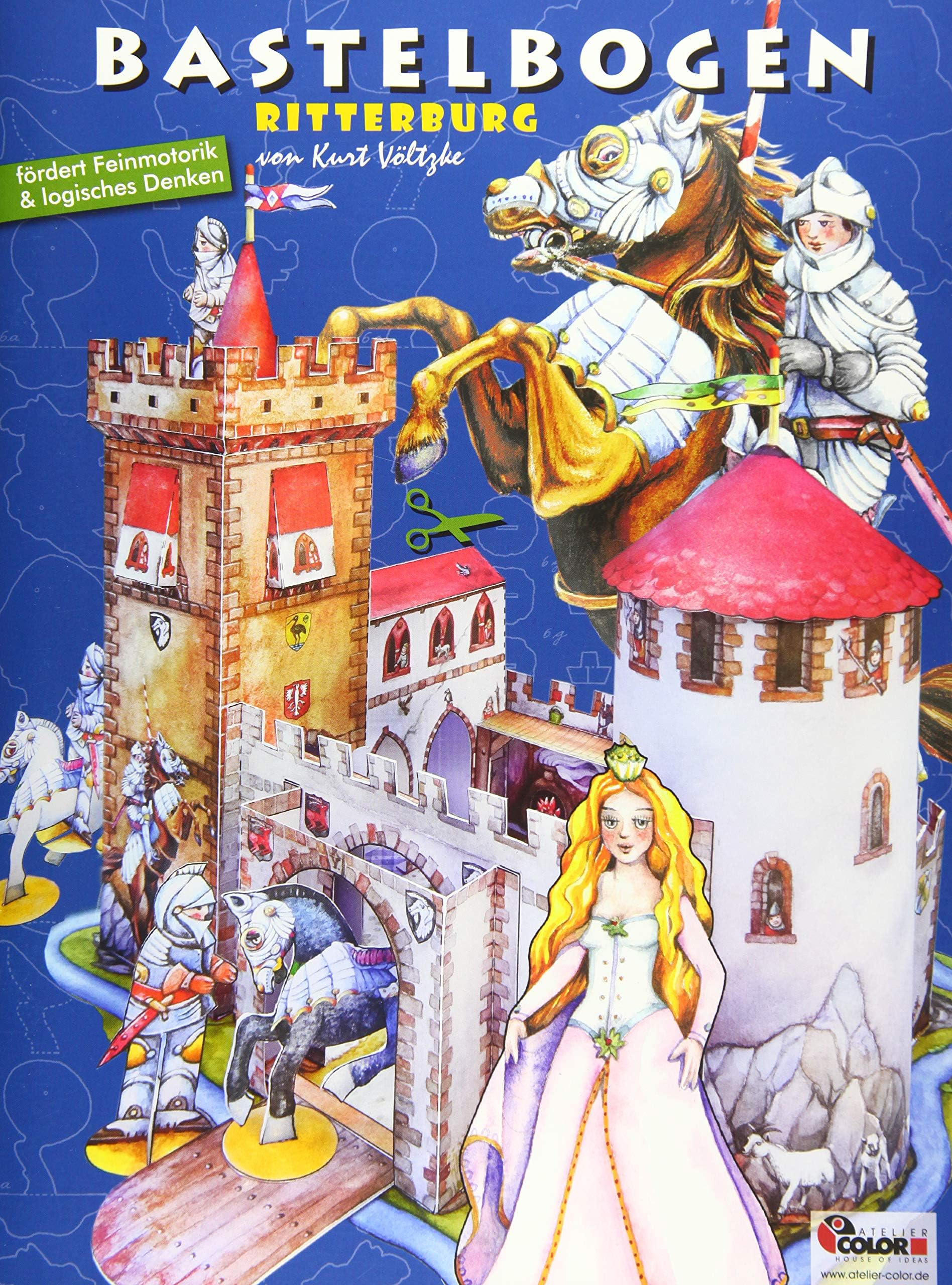Ritterburg Bastelbogen: 3d bespielbare Burgkulisse für Ritter und Prinzessin