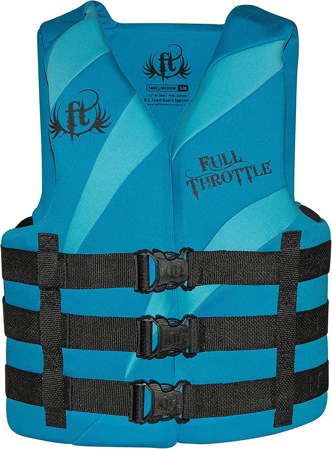 Full Throttle Dual-Sized Rapid-Dry Vest (Blue, Small/Medium)
