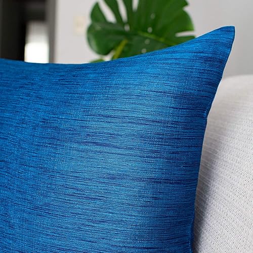 Miniatura 2 de The White Petals Fundas de cojín azules para sofá, sofá y cama (20 x 20 pulgadas, paquete de 2)