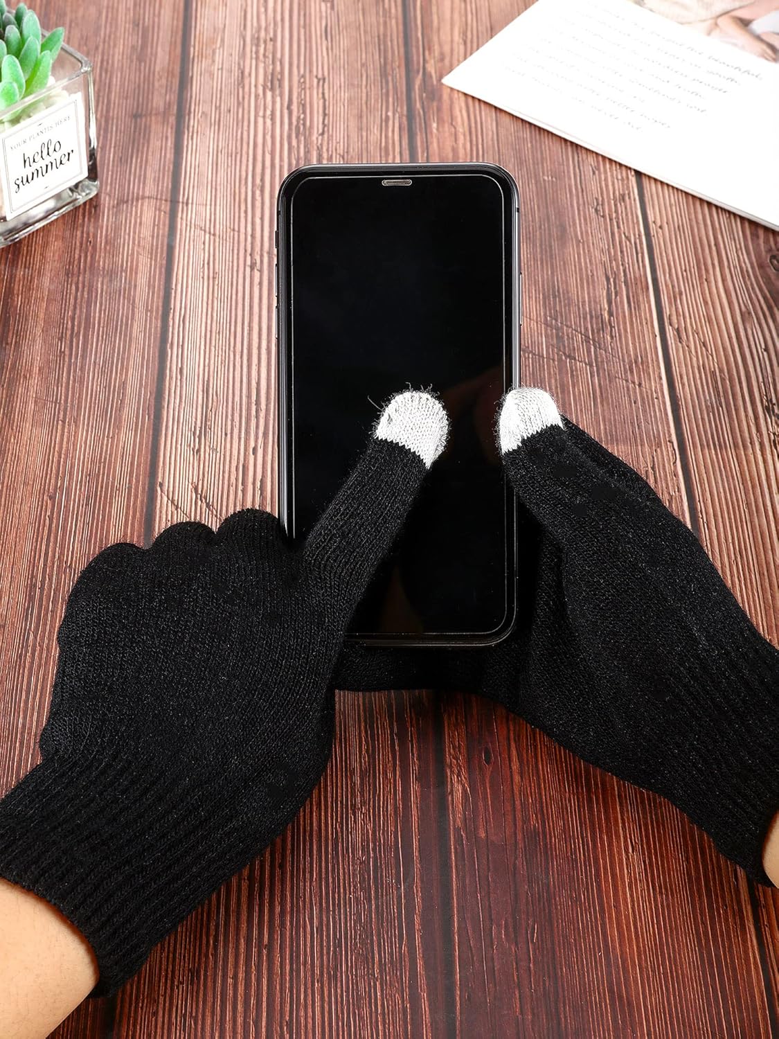 Geyoga 24 Packs Winter Beanies Hats and Magic Gloves Set for Men Women Knit Beanie Touch Screen Gloves Winter Warm Cap Gift(Mixed Colors) - Image 4