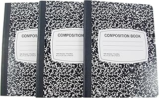 JOT Wide Ruled Marble Composition Notebook - 3 Pack (Black)
