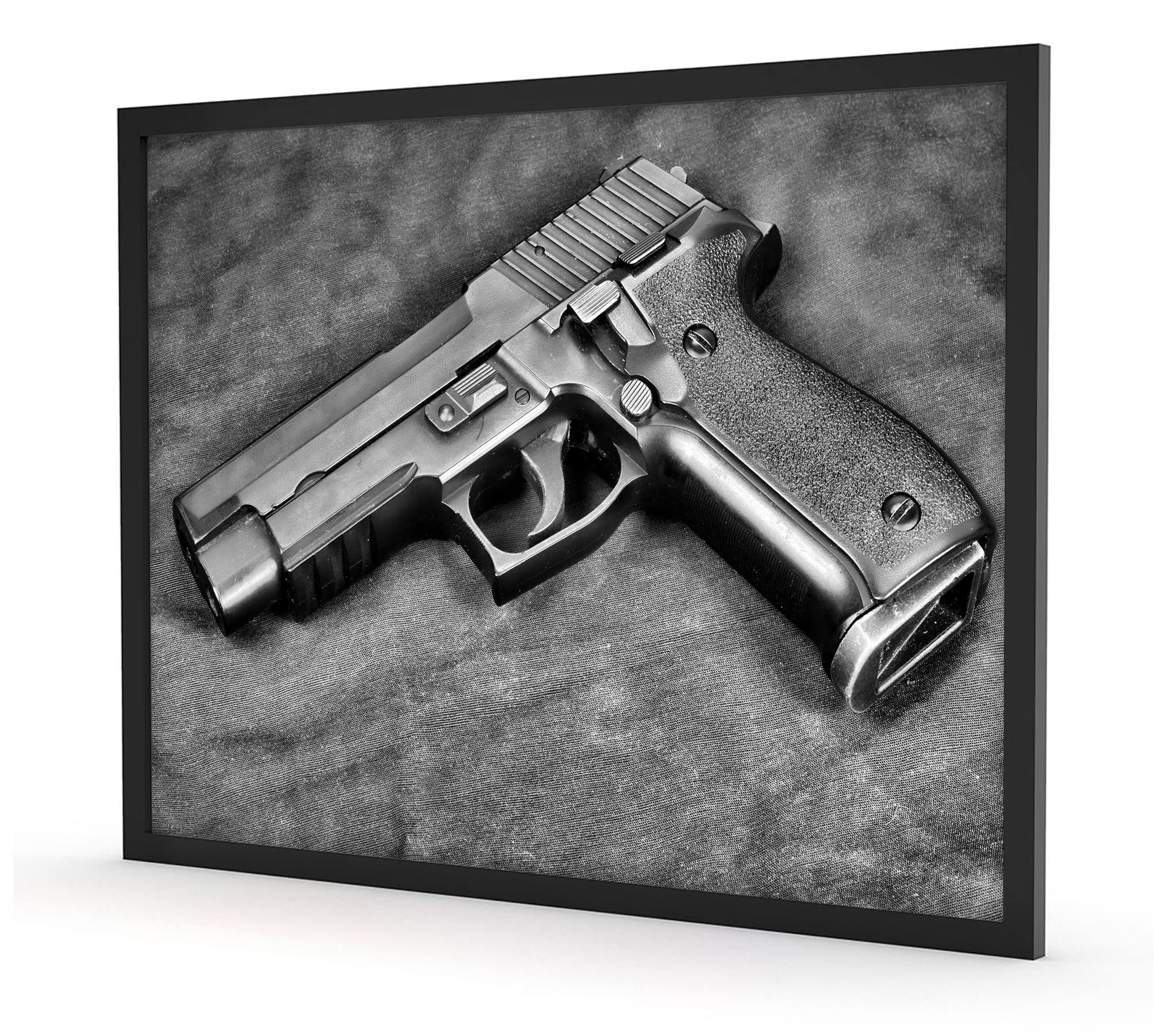 Armes à pistolets, poster dans un cadre photo, format 80 x 60 cm, impression d'art encadrée