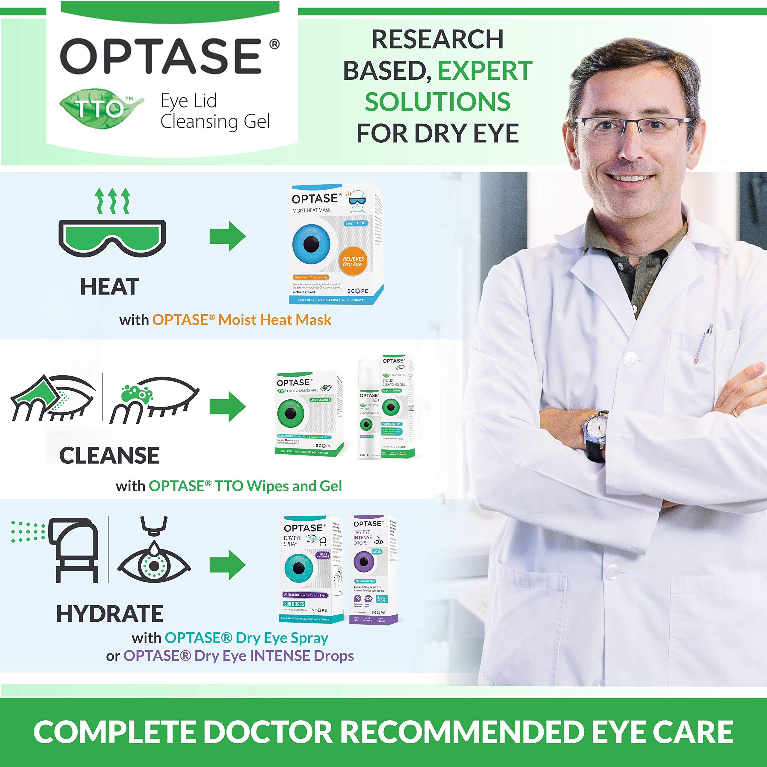 OPTASE TTO Eyelid Cleansing Gel Tea Tree Eyelid Cleanser for Dry Eye Preservative Free