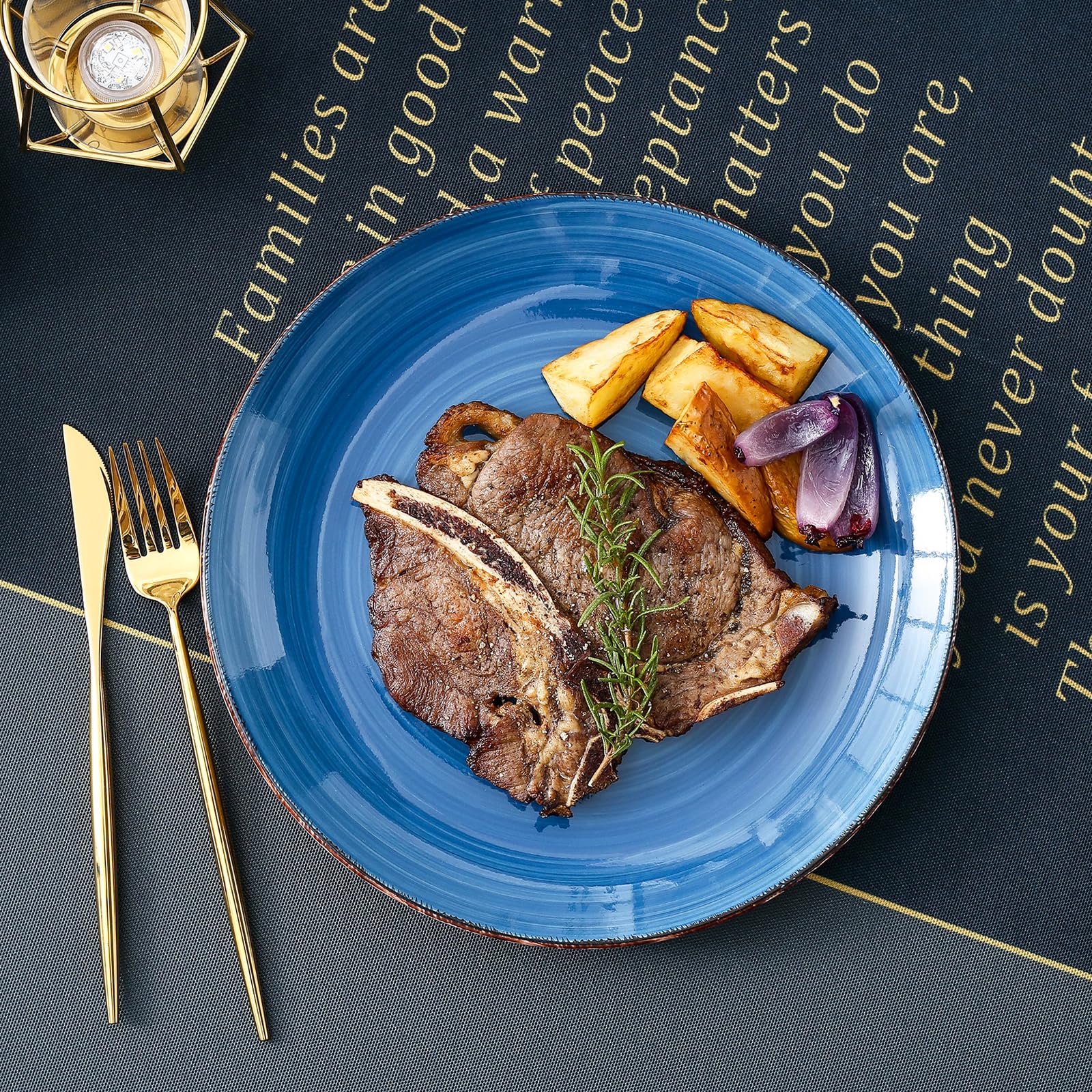 vancasso, Série Bella, 4 Pièces Assiette Plate à D?ner, Assiette Grande en Porcelaine