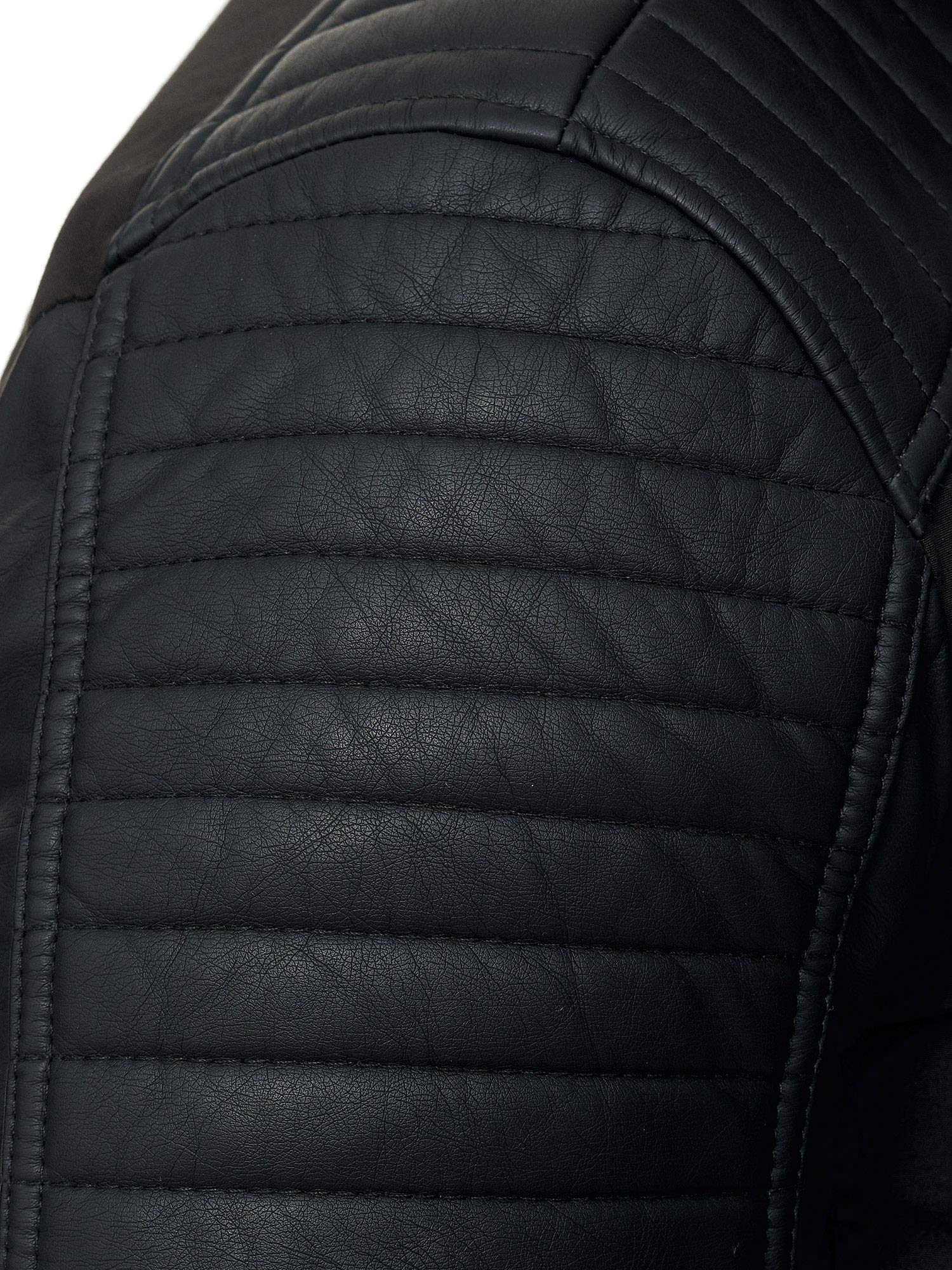 Red Bridge Chaqueta de Hombre Cazadora de Cuero sintético, Cazadora de Motocicleta de Cuero sintético Negro