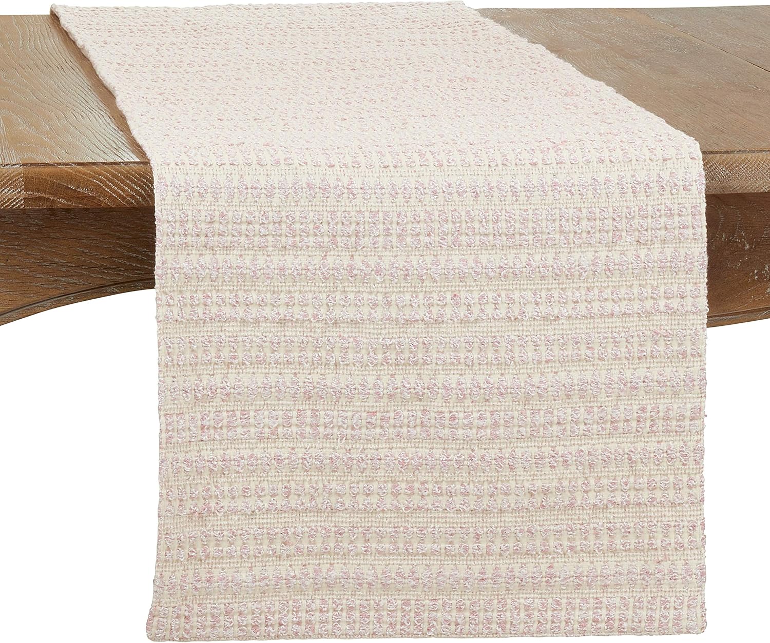 SARO LIFESTYLE Kema Collection Woven Line Table Runner, 16" x 72", Blue