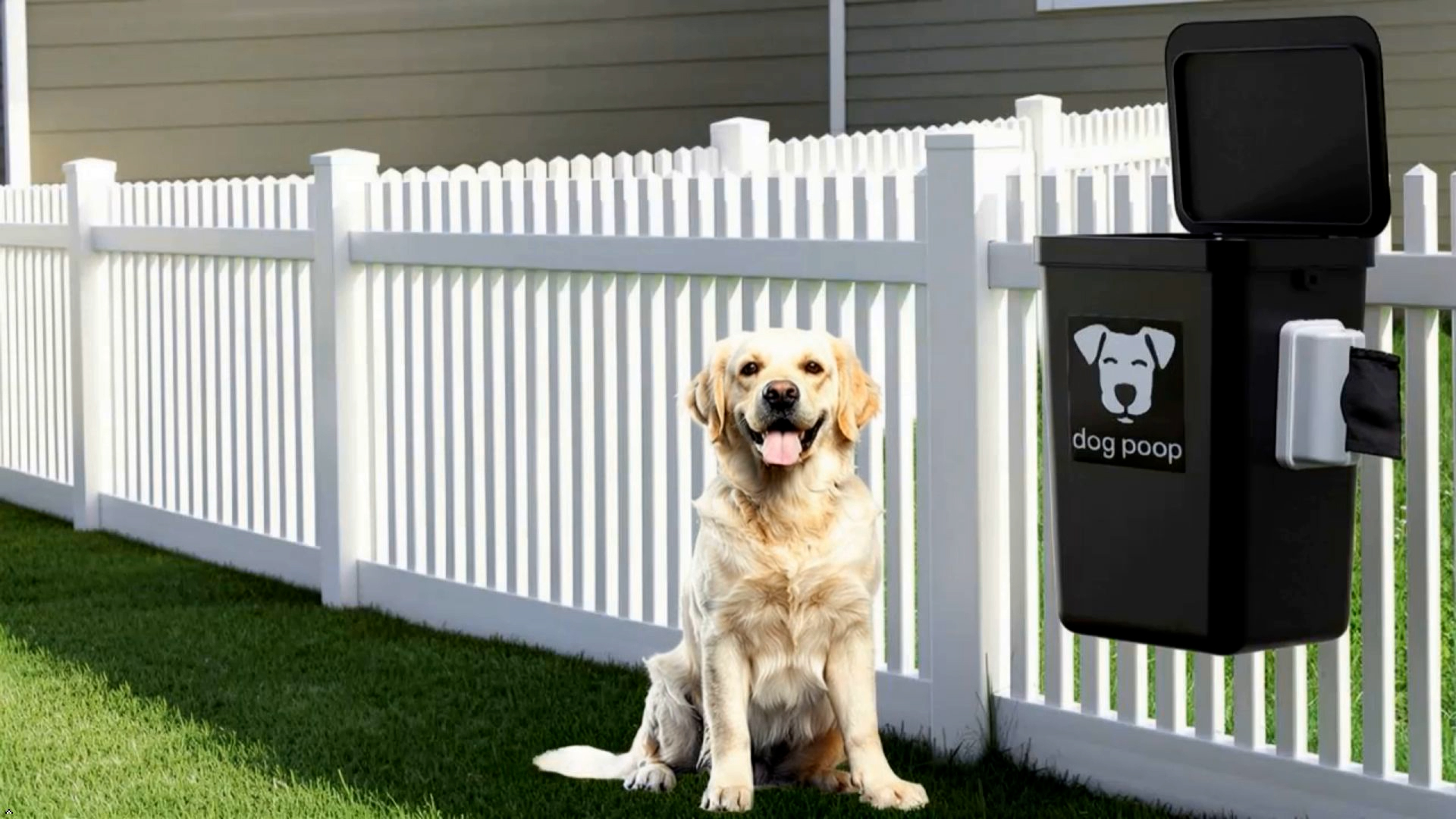 Image of Moryimi Dog Poop Trash Can Outside, 3.1 Gallon Dog Waste Trash Can with Trash Bag Dispenser, Outdoor Dog Poop Trash Can with Lid, Black Hanging Trash Can for Fence, Garbage, Outdoors, Counter Top