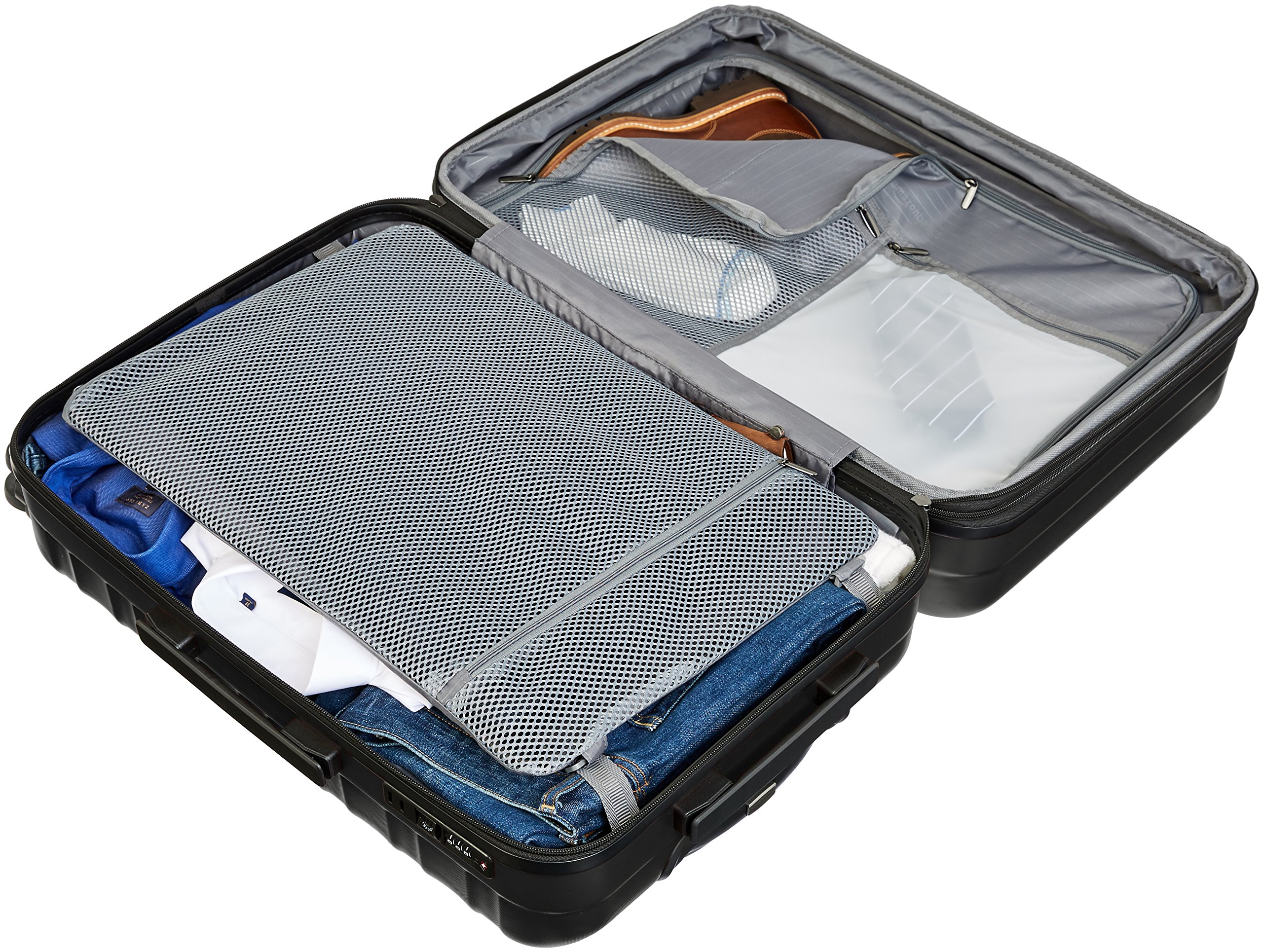 Amazon Basics Premium Hardside Spinner Suitcase Luggage with BuiltIn