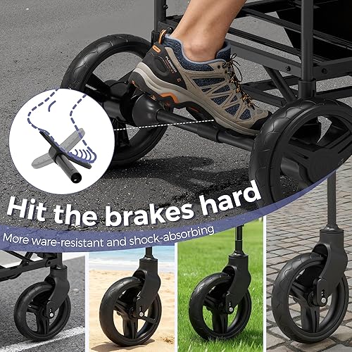 Miniatura 5 de Cochecito para 2 niños, cochecito plegable con toldo, organizador de padres todo terreno, asa ajustable y barra de tracción para bebés y niños