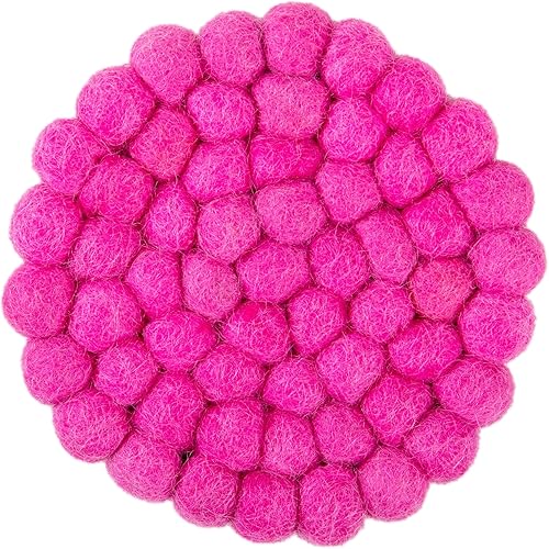 Miniatura 3 de Posavasos redondos de fieltro para mesa, 100 % lana merina, almohadillas de fieltro, salvamanteles absorbentes para bebidas, resistentes al calor,