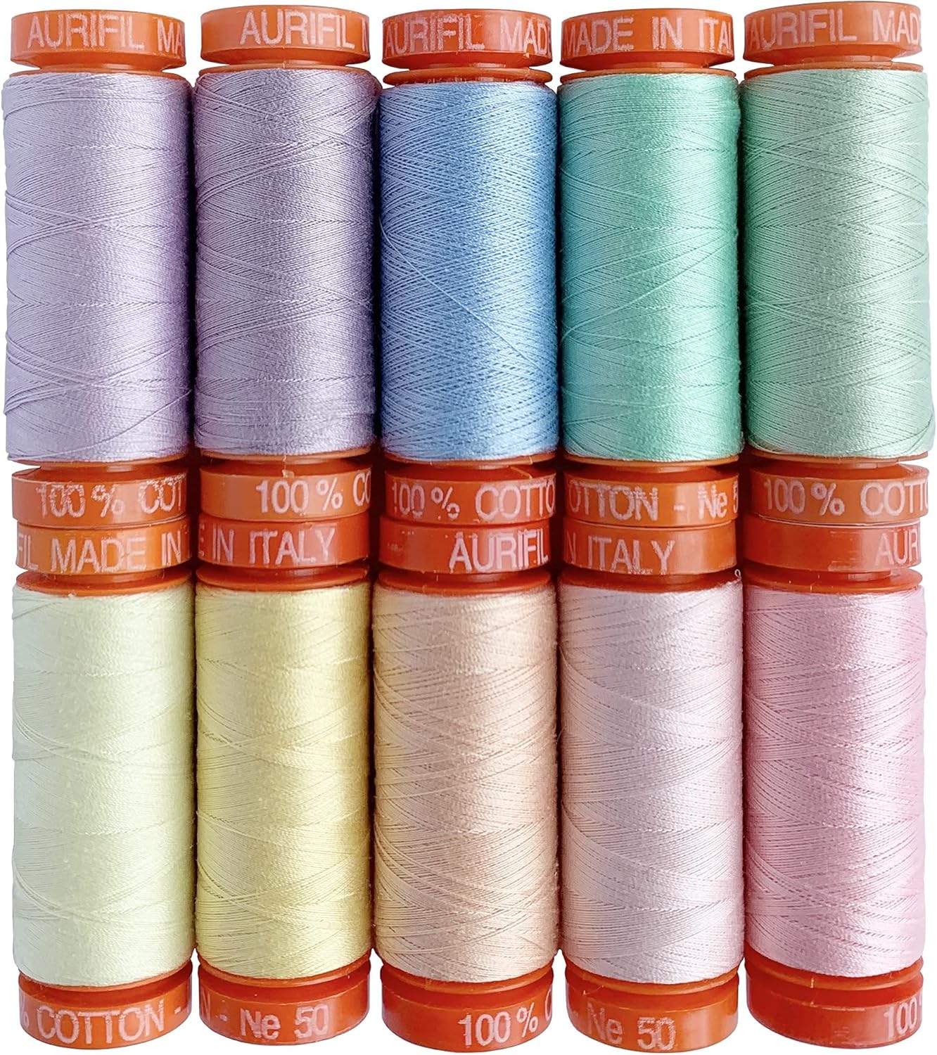 Aurifil Tula Pink Unicorn Poop Thread Set 10 Small spools 50wt Cotton Thread, Assorted