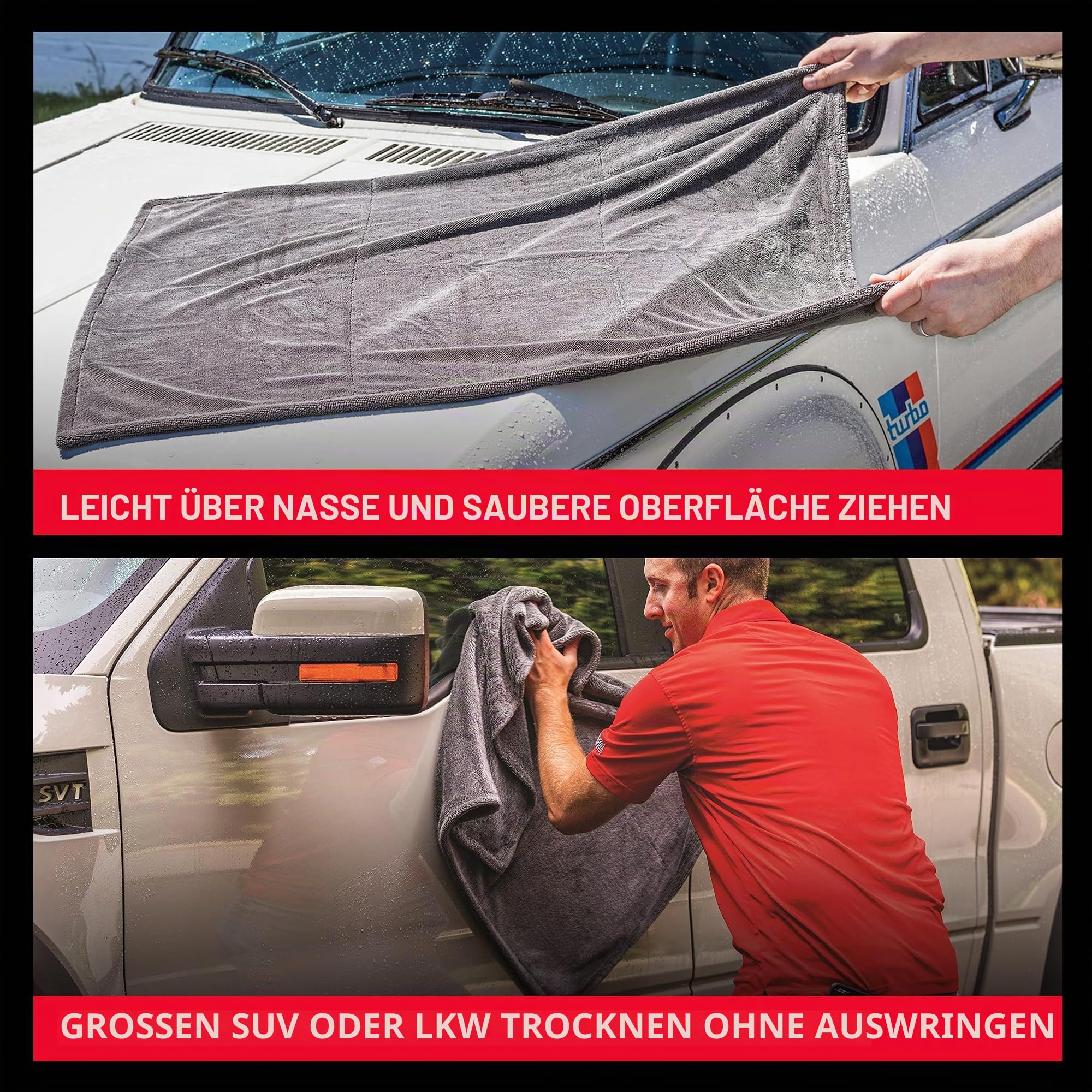 Griot's Garage Extra großes PFM randloses Mikrofaser-Trockentuch für Autowäsche und Detaillierung, ideal für SUVs, LKWs und Wohnmobile, 73,7 x 91,4 cm, 55596