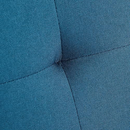 Miniatura 15 de Yaheetech Sofá biplaza cama, convertible, tela, ajustable, moderno, reclinable, reversible, plegable, reposabrazos extraíbles, portavasos, 3 Negro