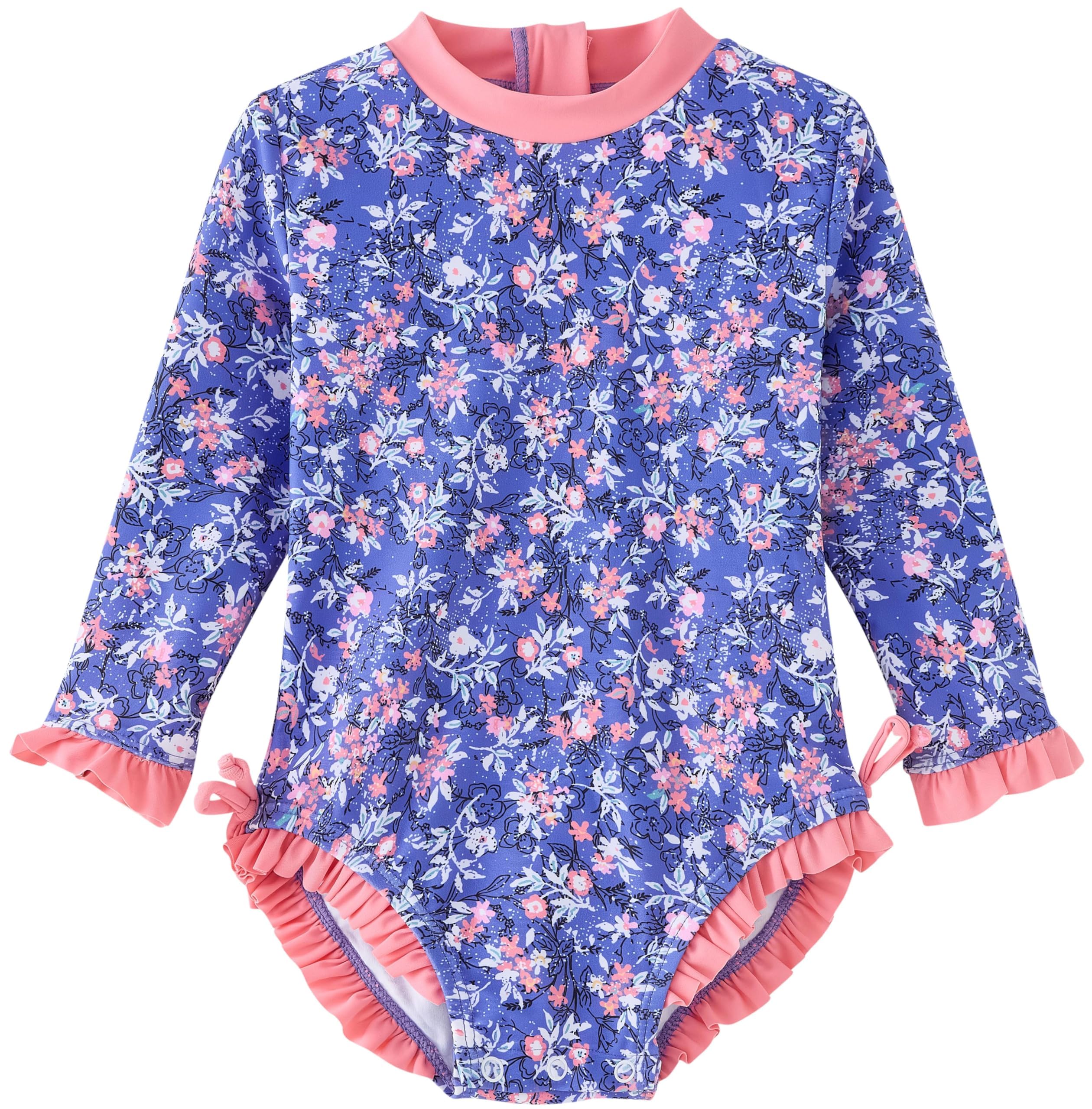 UMELOK Baby Girl Swimsuit Infant Rashguard Swimwear One Piece UPF 50+ Sun Protection Rash Guard Bathing Suit
