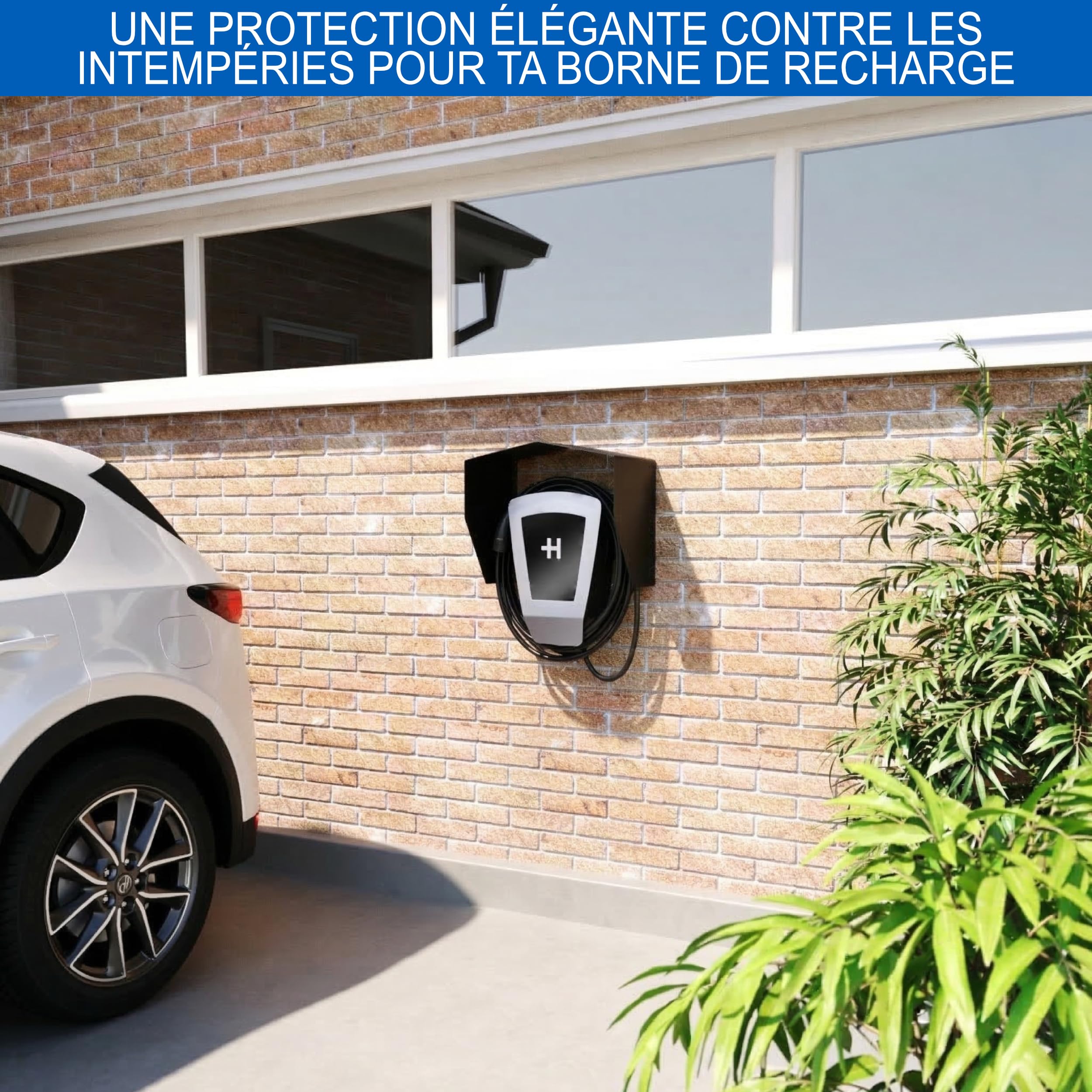 Auvent Wallbox en Acier Inoxydable pour Borne de Recharge, Station de Charge Voiture Électrique - Abri Intempéries, Protection Pluie, Protege Wallbox, Auvent Borne Recharge