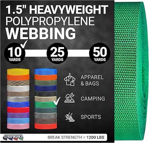 Vista 54 de Strapworks Correa de polipropileno pesado: correas de polietileno resistentes para reparación de equipos de bricolaje al aire libre, 1.5 pulgadas