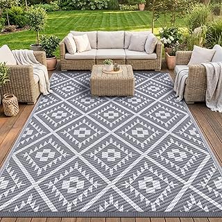 9 Cheap Above Ground Pool Deck Ideas That Look Expensive 46 COOLTOP 8'x10’ Outdoor Rug for Patios Porches, Waterproof Plastic Campin...