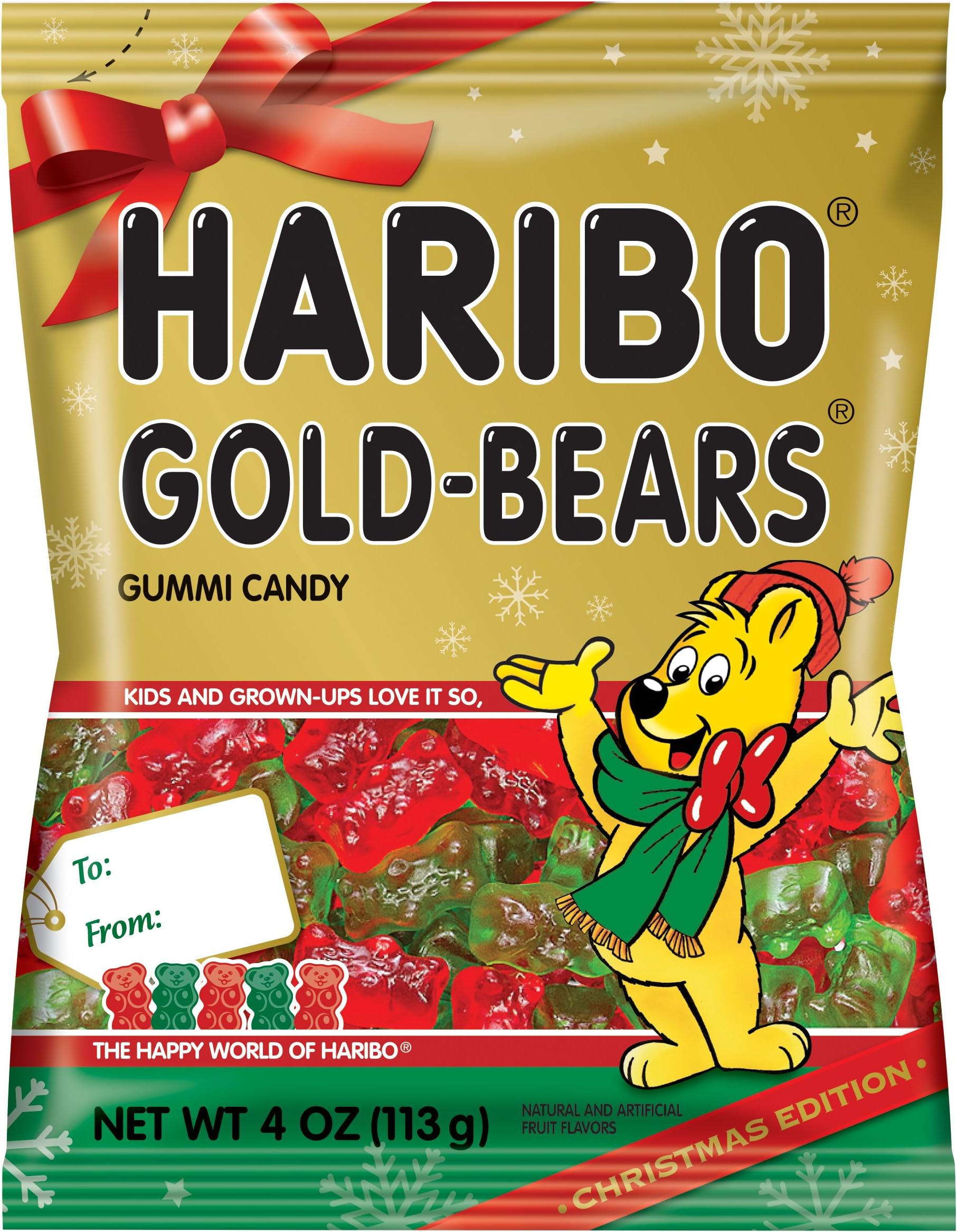 Haribo of America Goldbears Christmas Edition, 4 Ounces, 1 Bag