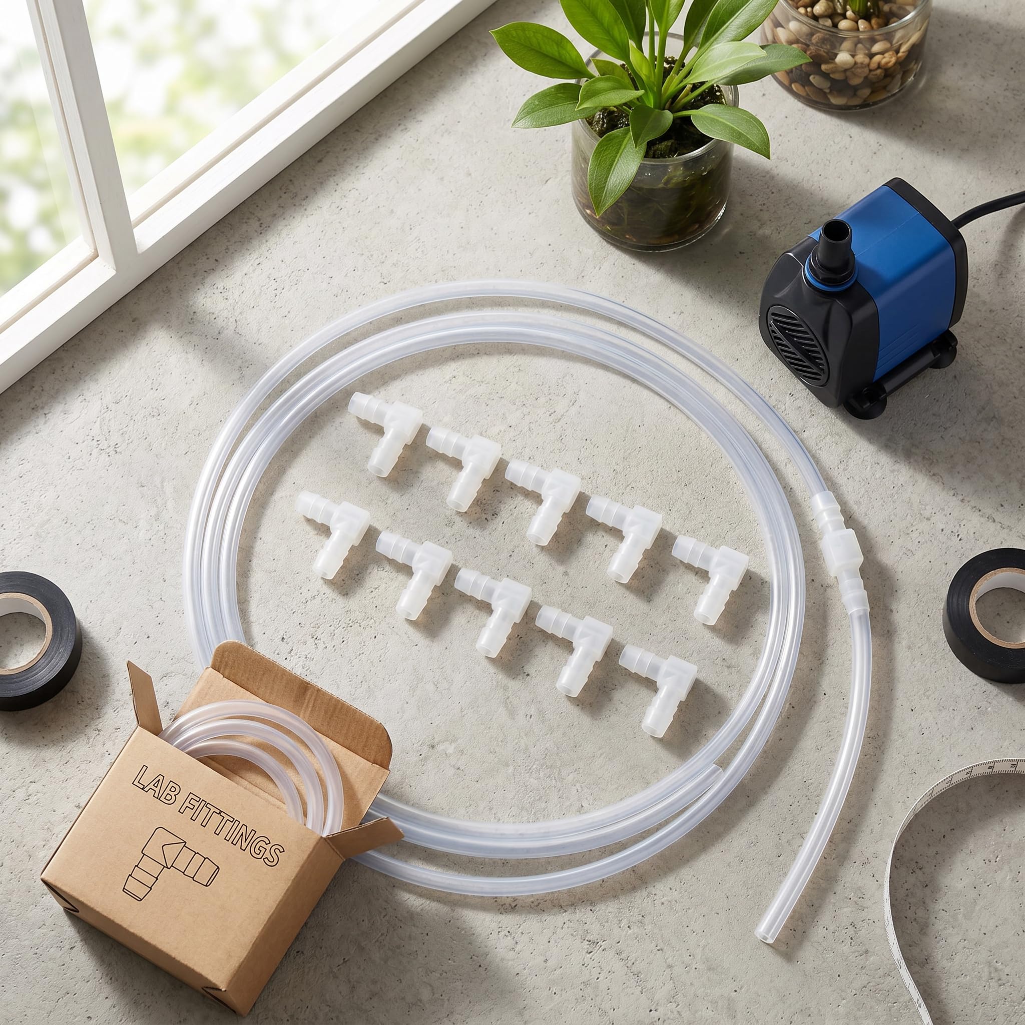 10 Pièces 8mm Raccord Tuyau en Plastique Coude Tuyau Barbe 90 Degrés Coude L Raccord, égal Barbelé Joint épisseur Mender Adaptateur Union Adaptateur(8mm)