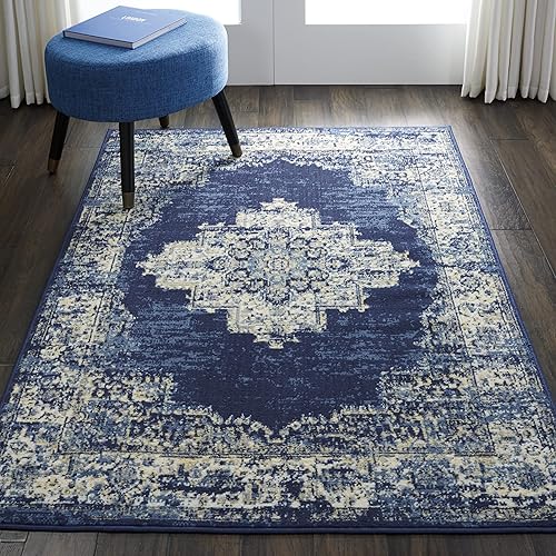 Nourison Home Grafix GRF14, 5'3" x 7'3", Navy Blue