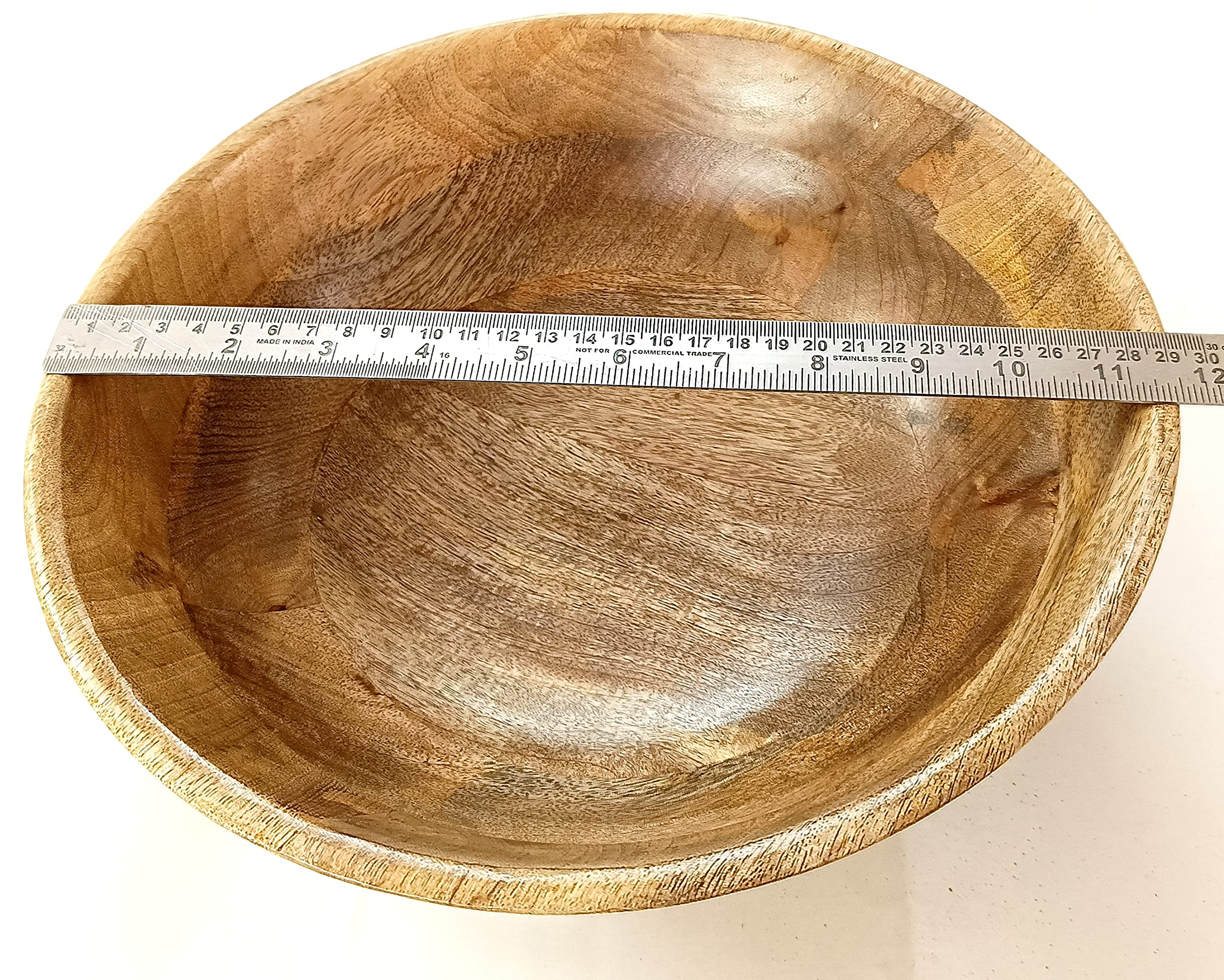 Monica Eco Friendly Natural Wooden Serving Big Size Salad Bowl 20 x 20 x 7 H in cm 2