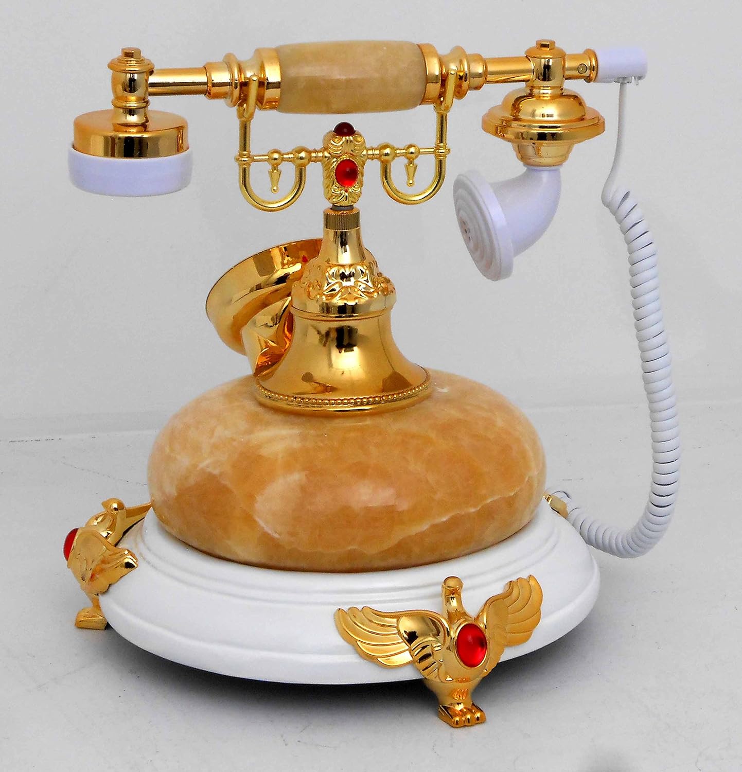 Retro Style Push Button dial Desk Telephone (Onyx) / Home Decorative # 1720