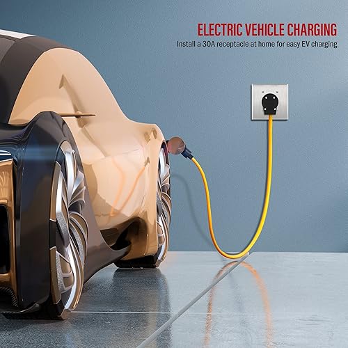 Miniatura 8 de Enerlites - Toma de corriente para secadora, 30 A, NEMA 14-30R, 66300-BK