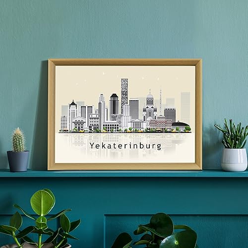 Miniatura 10 de Pera Print KAZAN - Póster de ilustración de Kazan Rusia Skyline City, póster moderno de horizonte de Rusia, impresión de paisaje urbano y punto de