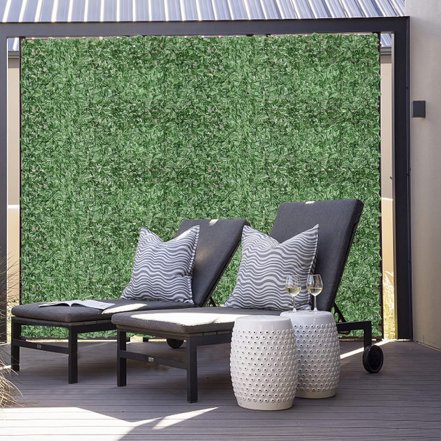 VINGLI Artificial Hedges Faux Ivy Leaves Fence, Decorative Trellis Privacy Screen Mesh, for Outdoor Decor, Garden, Yard, 59"x119"