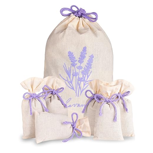 Lalavanda® 6 x Lavendelsäckchen mit getrockneten Lavendelblüten, Perfekter Mottenschutz für Kleiderschrank, Lavendel Duftsäckchen zum Entspannen und Schlafen, 6 x 17g Lavendel