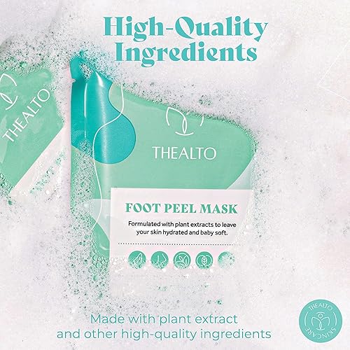 Miniatura 6 de Mascarilla exfoliante para pies con piedra pómez, paquete de 2  para pies secos, agrietados y callosos, aroma a menta, con extracto de planta para