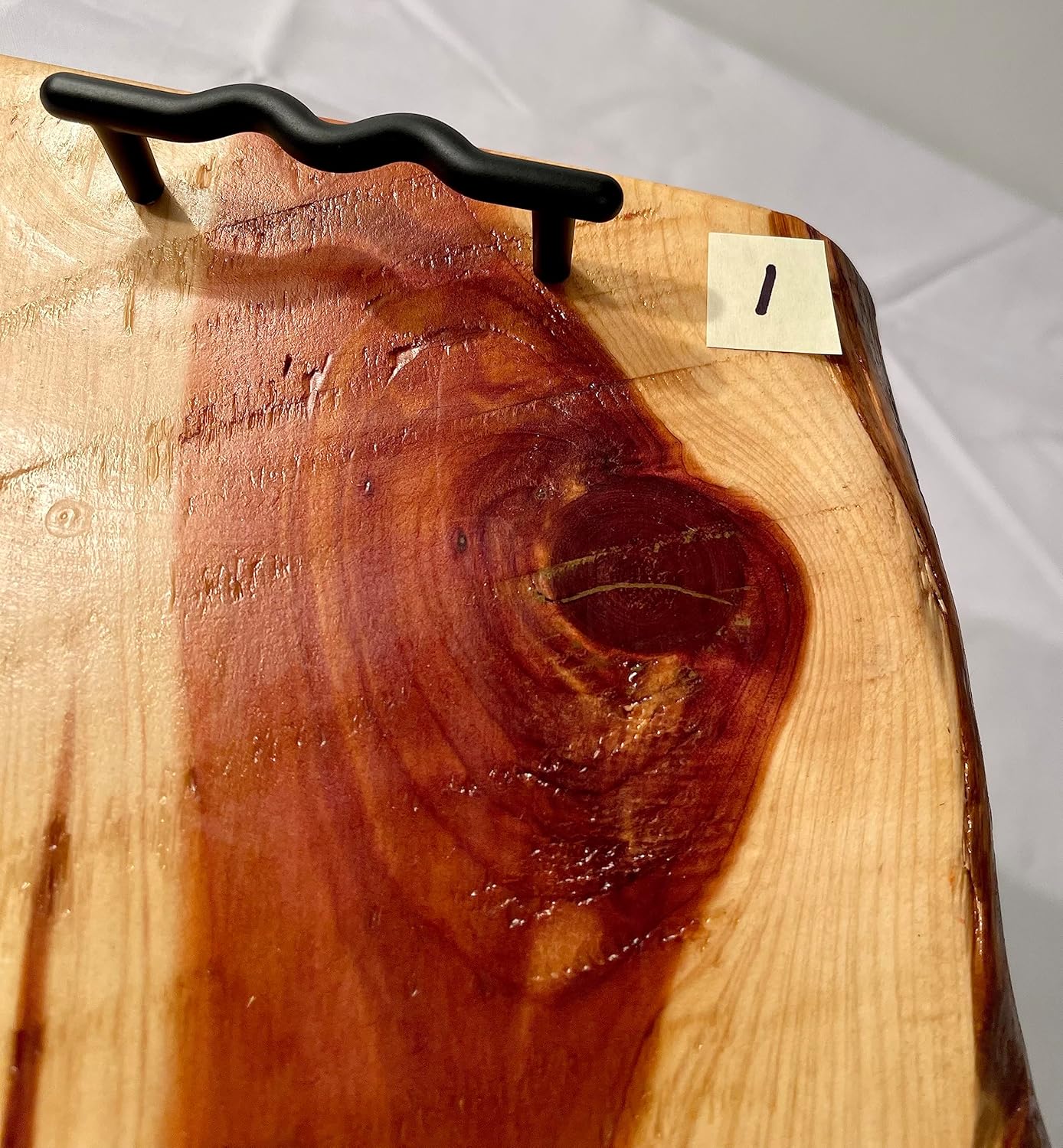 Charcuterie Board Large Live Edge, Red Cedar Wood, Serving Tray, with Handles & Feet