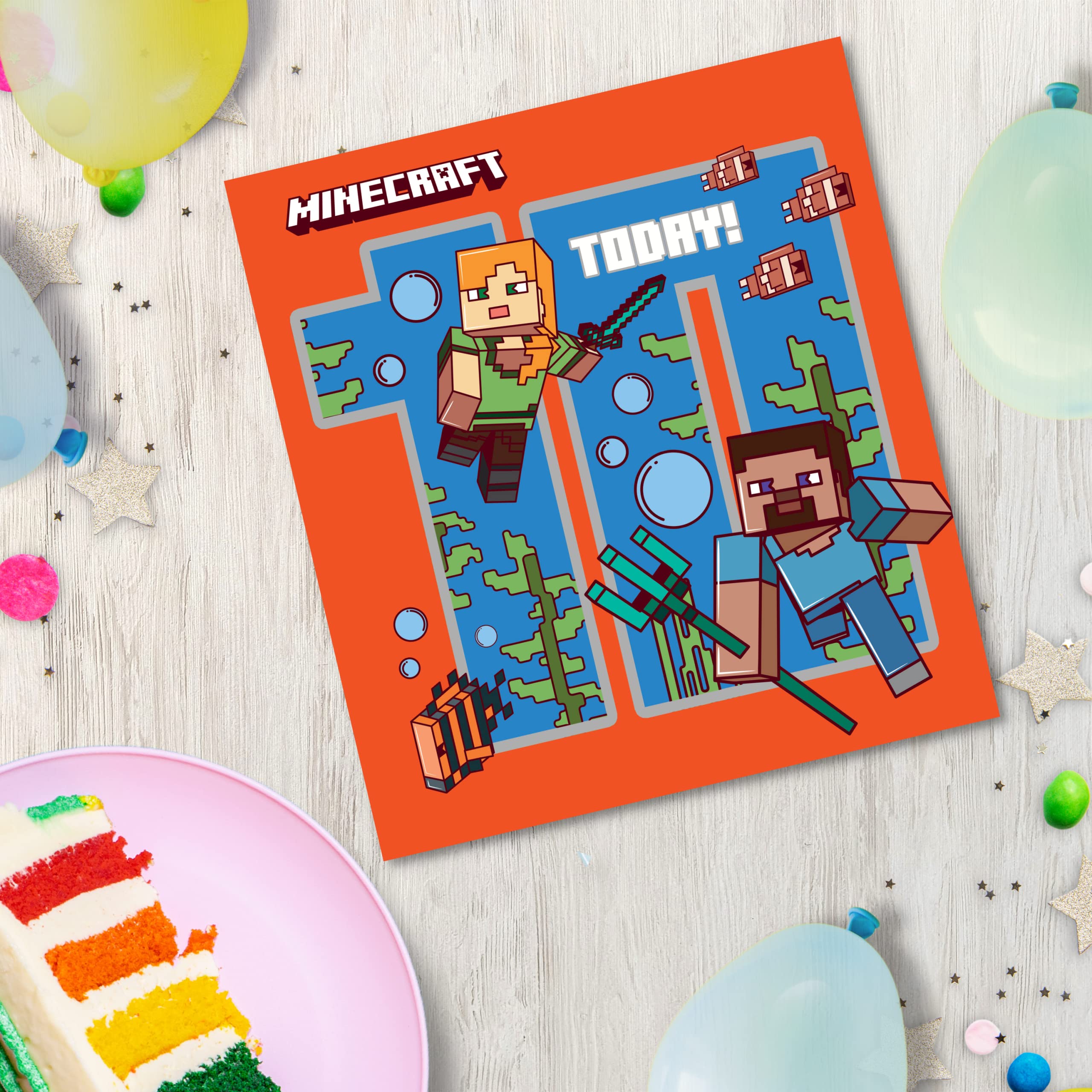 Minecraft Card Design Minecraft Birthday Card Minecraft Age 6 Birthday Card Tesco