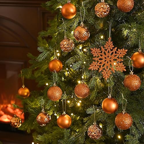 Miniatura 228 de Valery Madelyn Juego de adornos decorativos para árbol de Navidad para otoño, Halloween, 50 unidades de 2.36 pulgadas, rojo, verde y dorado