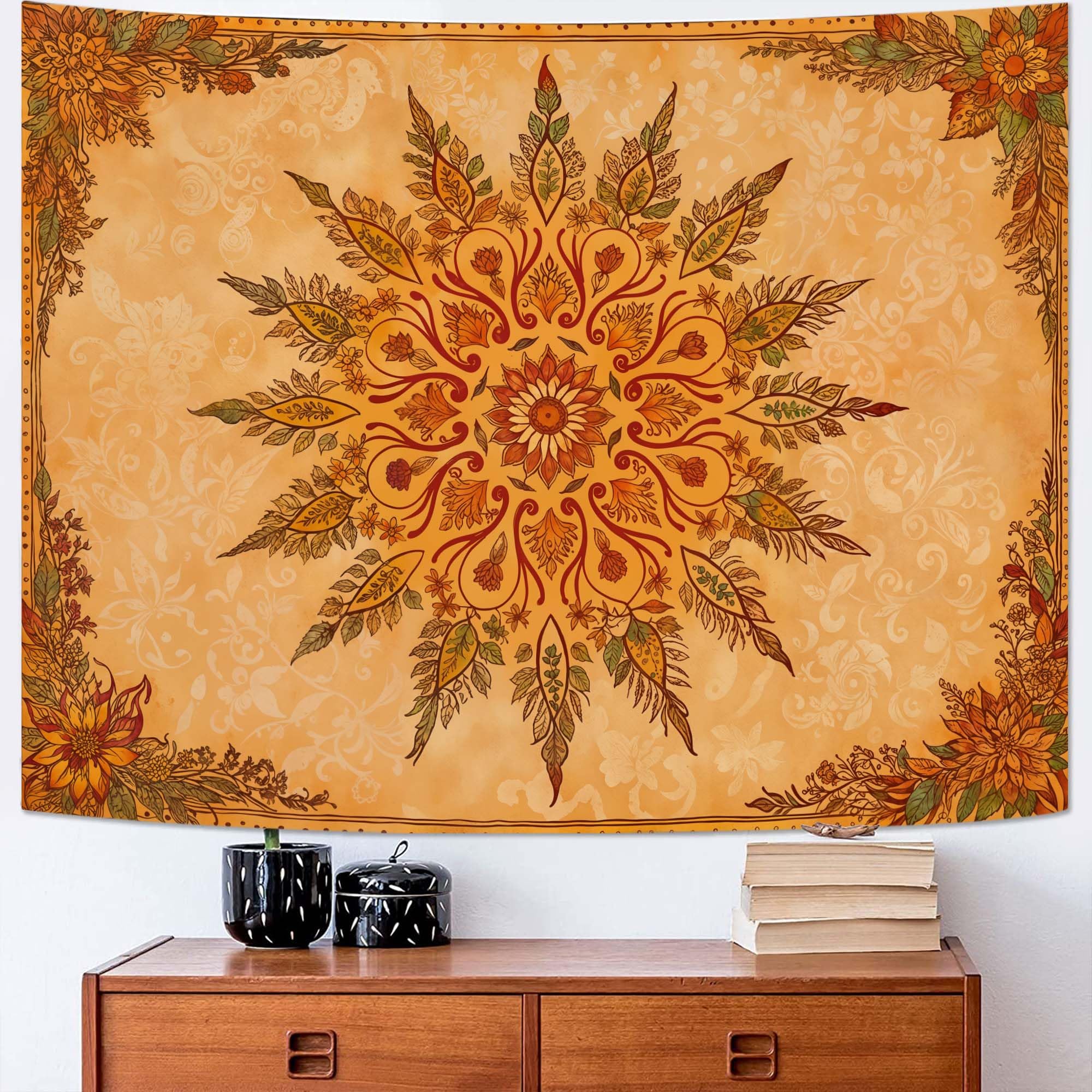 Amazon.com: Accnicc Boho Mandala Floral Tapestry Vintage Bohemian