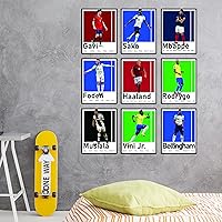 Vista 4 de BigWig Prints Pósteres de fútbol para dormitorio de niños, póster de jugador de fútbol, póster de Erling Haaland, Mbappe, Rodrygo, Gavi, Vini Jr