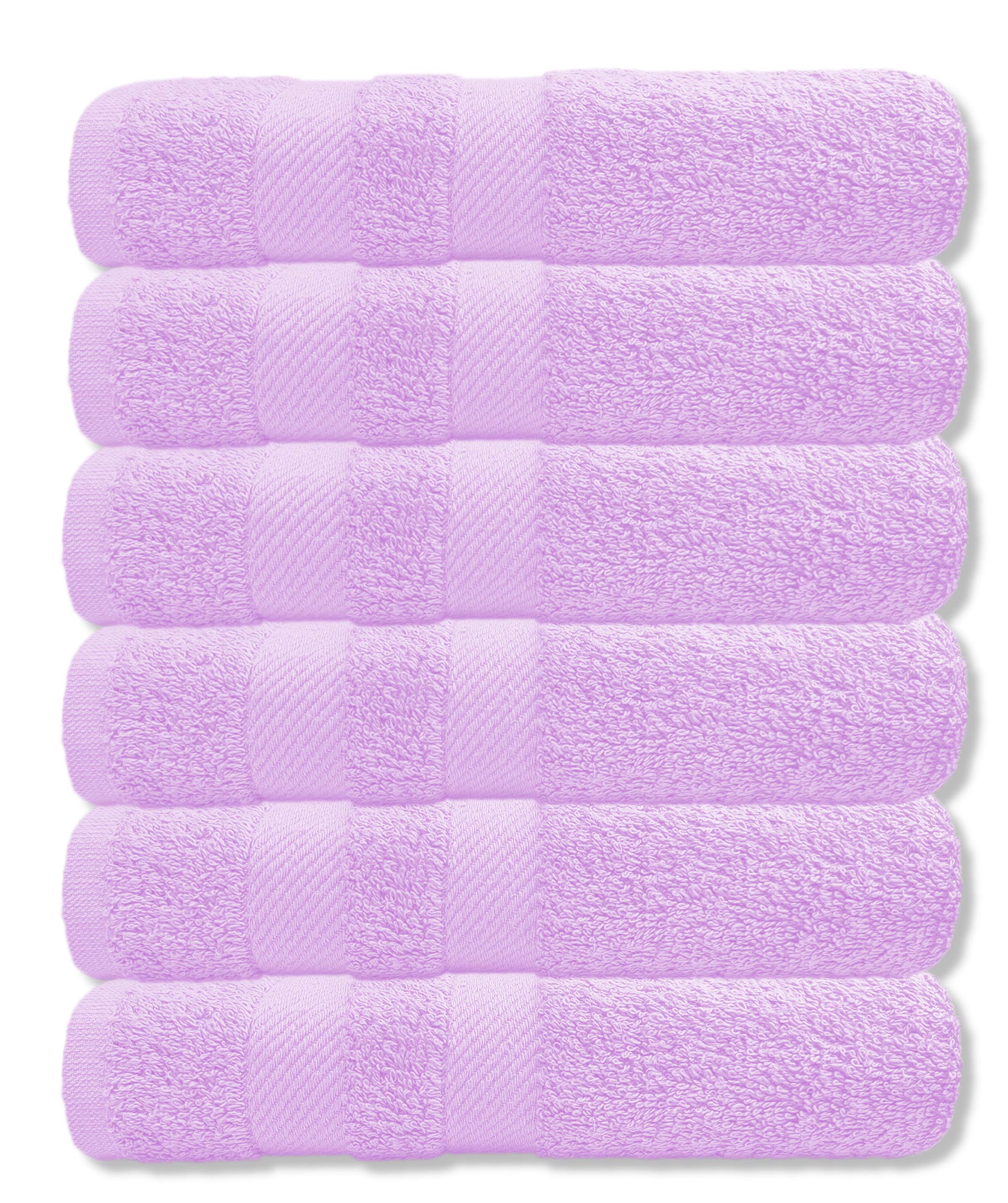 A & B TRADERS Cotton Hand Towels 600 GSM Soft Thick Easycare Multipurpose Daily Use bathroom Gym Spa Salon Sports Towels (Pink, 6)