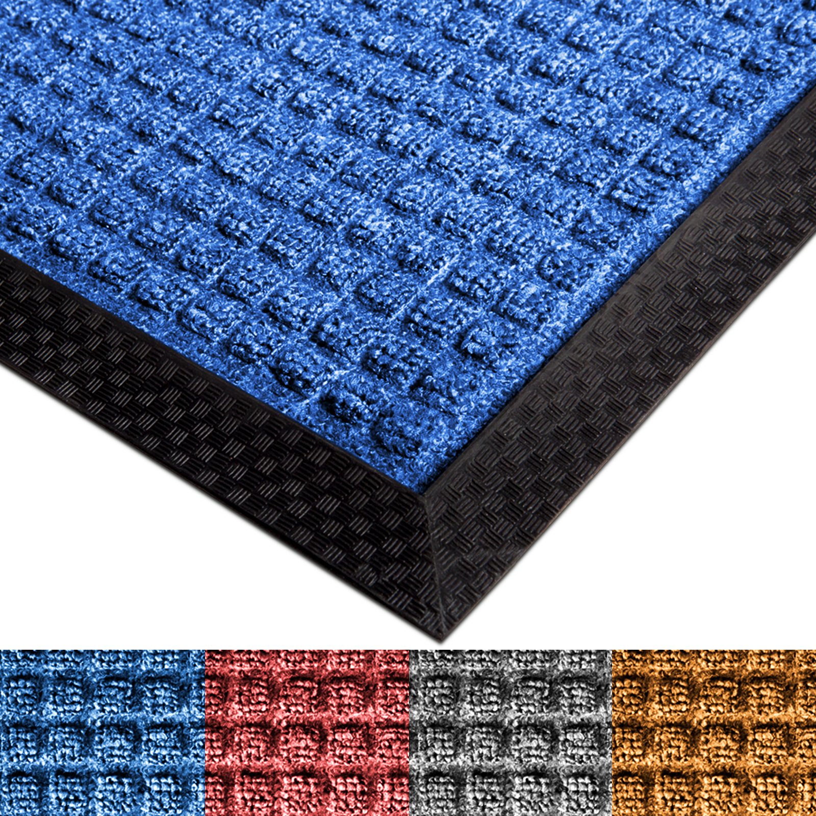 All Seasons, zerbino per esterni e interni con struttura punteggiata, ottima funzione cattura-sporco garantita, disponibile in molte misure e colori, Polipropilene, Blau, 90 x 150 cm