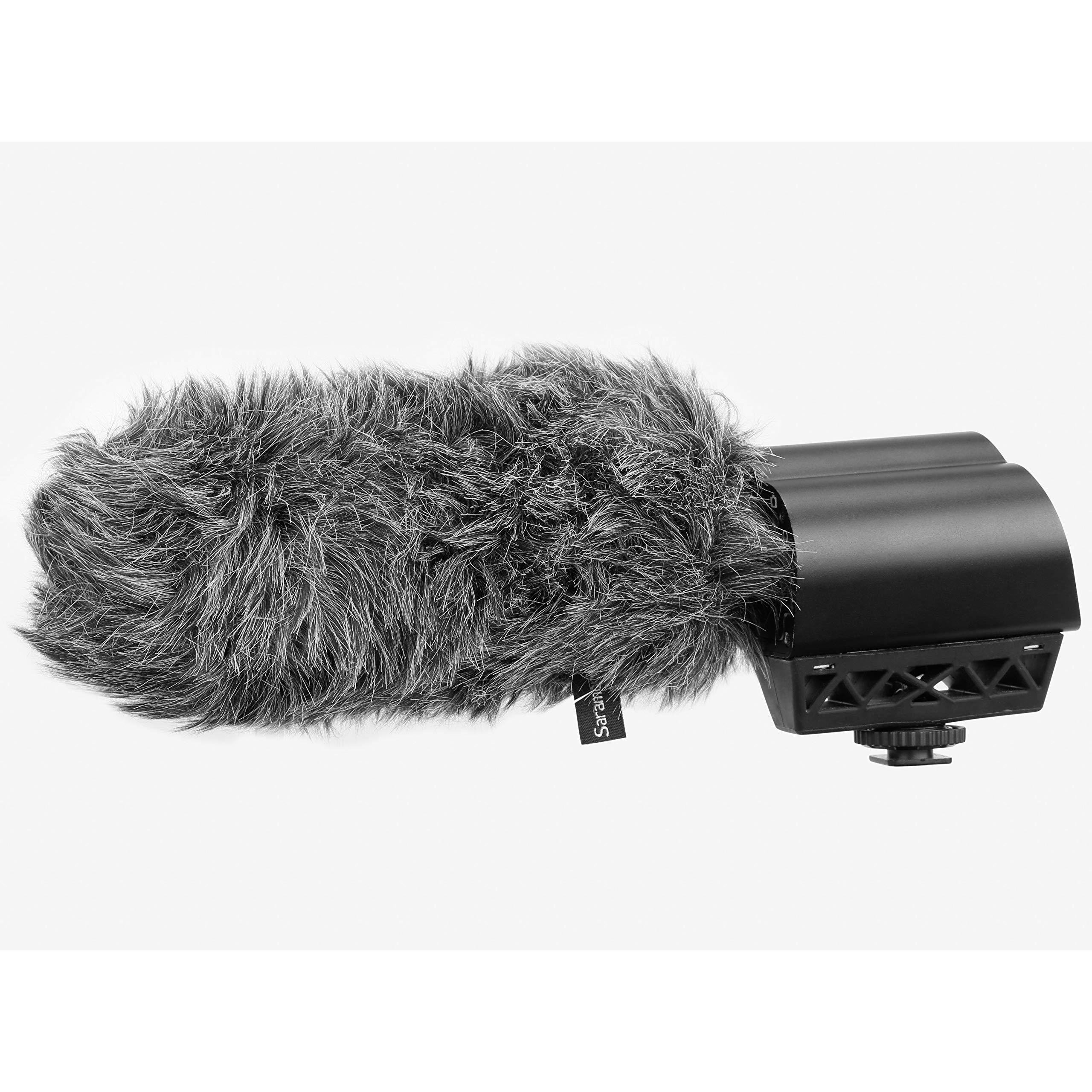 Saramonic VMIC Micrófono de video condensador estéreo con soporte de goma a prueba de golpes, filtro de paso alto, control de nivel, interruptores de alta fragancia, monitoreo y más, para cámaras