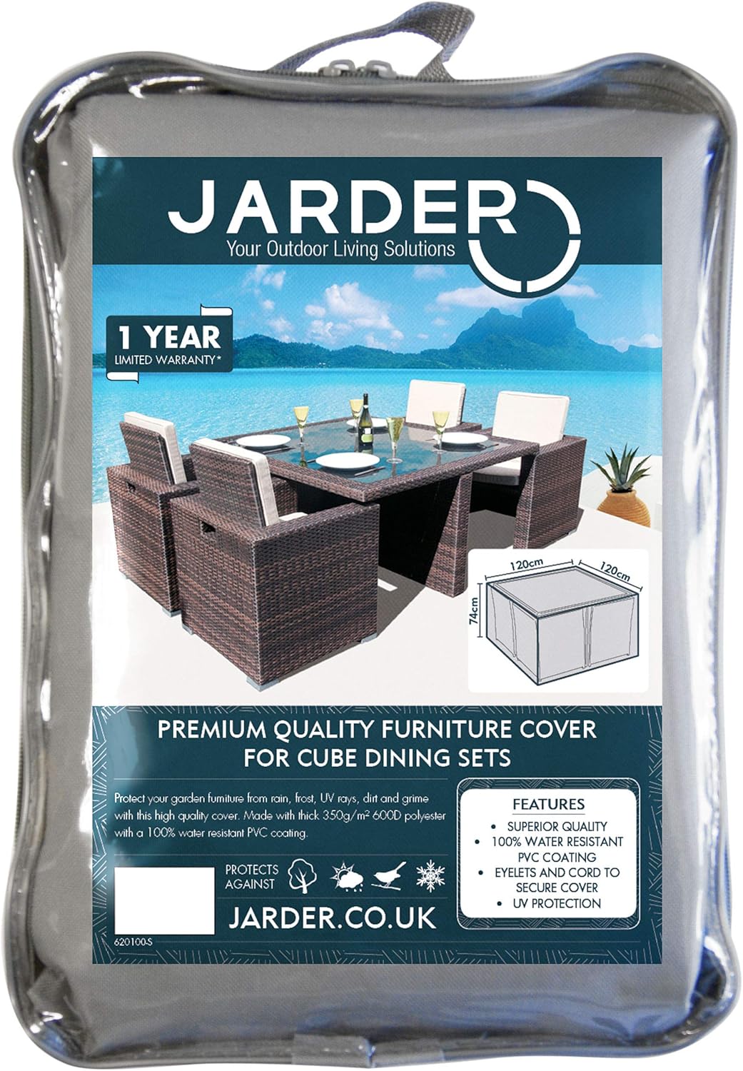 Jarder Garden Cube Seat Cover, 100 Water Resistant Outdoor Furniture