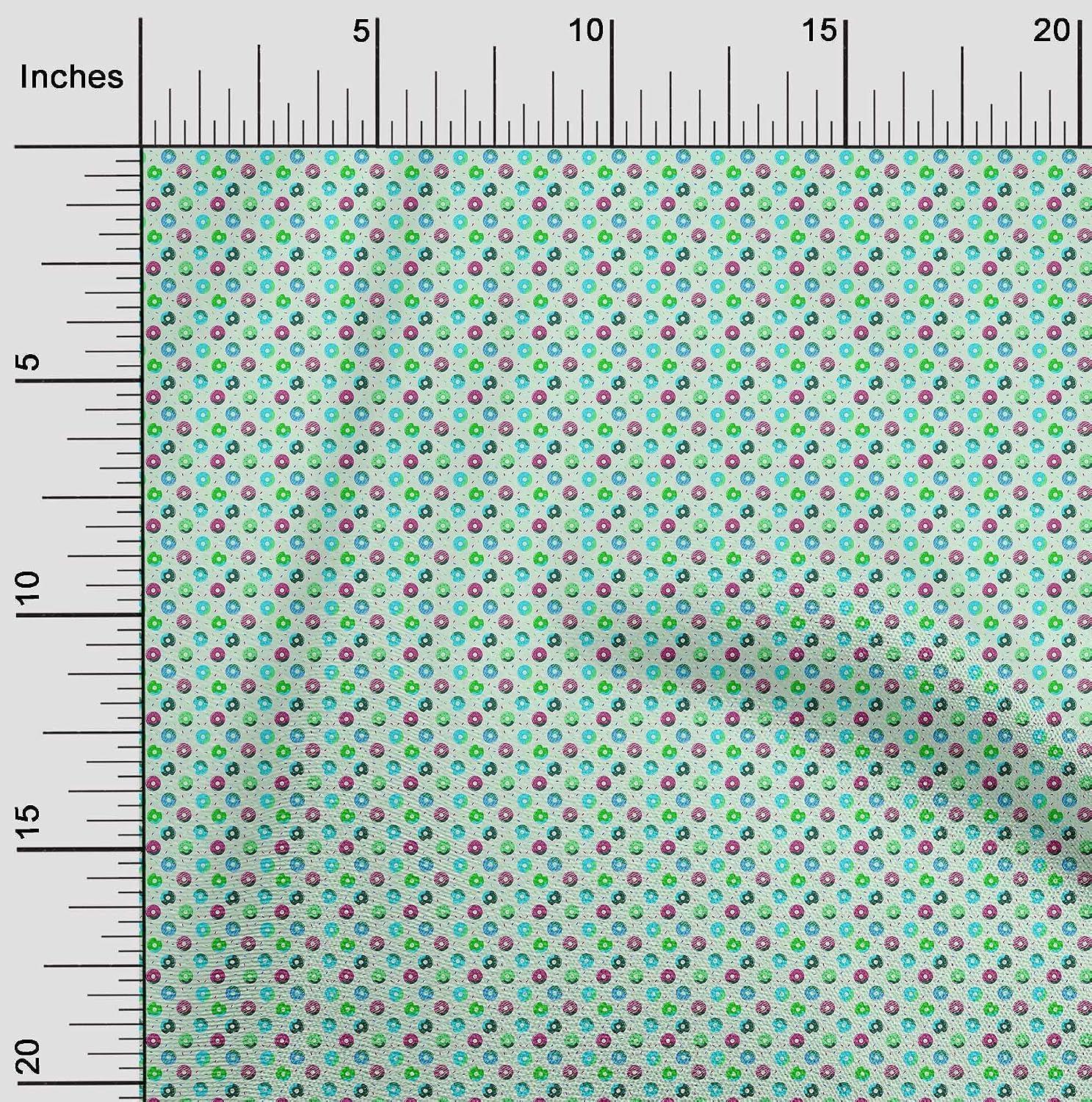 oneOone Viscose Chiffon Baby Blue Fabric Donuts DIY Clothing Quilting Fabric Print Fabric By Yard 42 Inch Wide